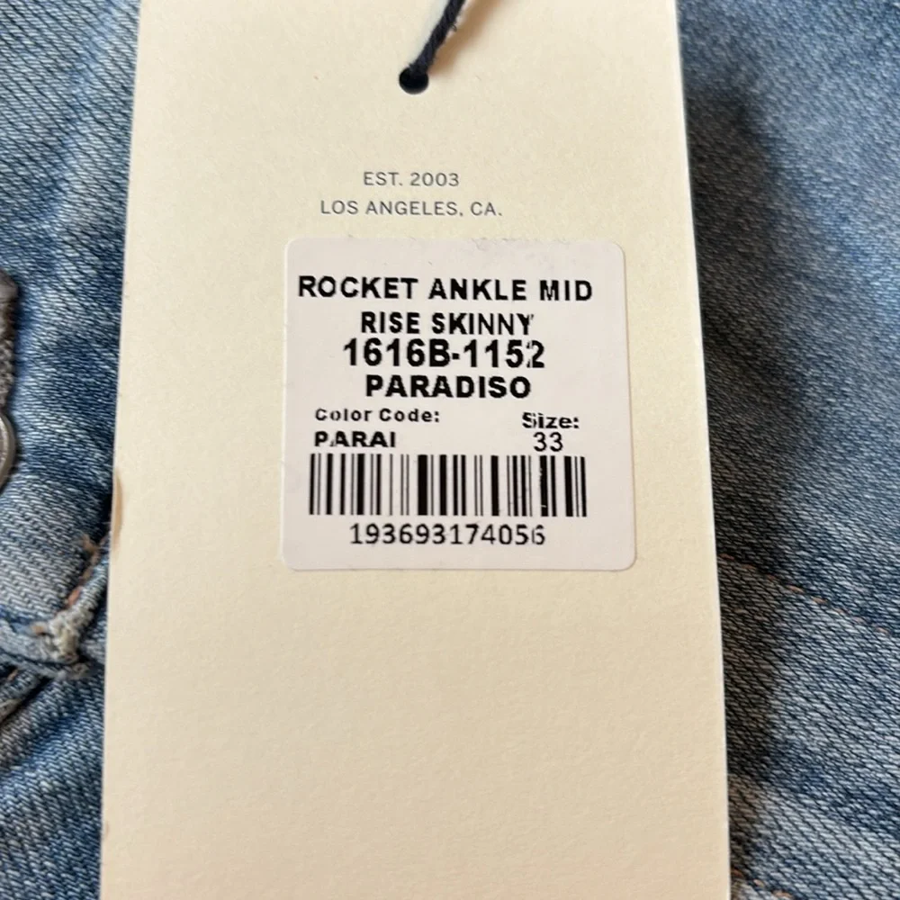 NWT Citizens of Humanity Rocket Mid Rise Skinny Ankle Jeans Women’s 33 Plus Blue